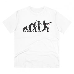 Mayawye Men's PC Cotton Cricket Design Printed T Shirt (Color: White, Thread Count: 180GSM)