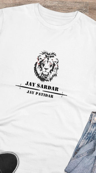 Mayawye Men's PC Cotton Jay Sardar Printed T Shirt (Color: White, Thread Count: 180GSM)