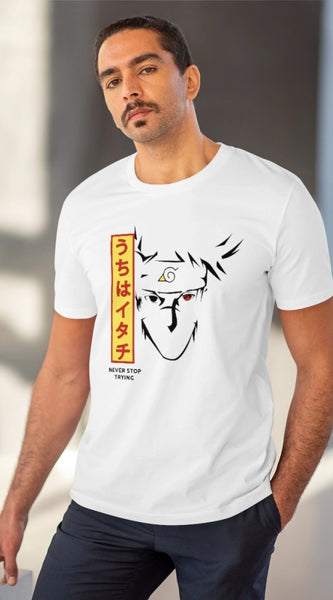 Mayawye Men's PC Cotton Kunffo Printed T Shirt (Color: White, Thread Count: 180GSM)