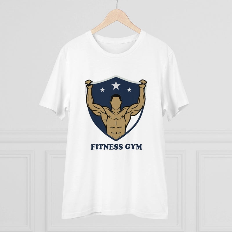 Mayawye Men's PC Cotton Fittnes Gym Printed T Shirt (Color: White, Thread Count: 180GSM)