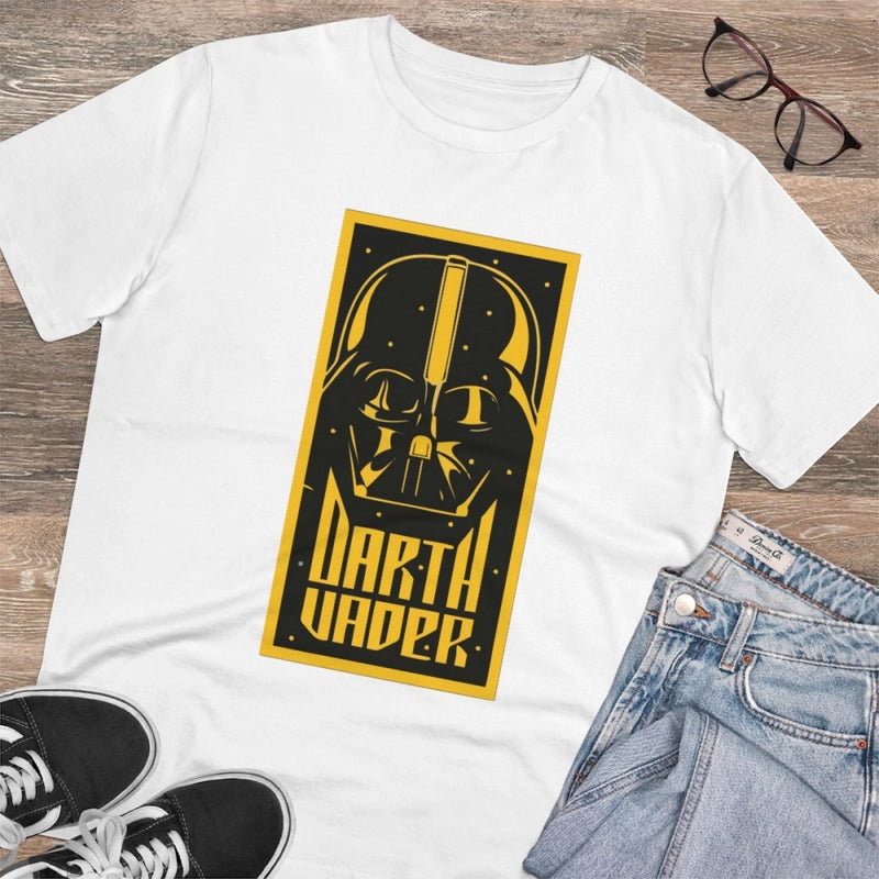 Mayawye Men's PC Cotton Darth Vader Printed T Shirt (Color: White, Thread Count: 180GSM)
