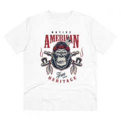 Mayawye Men's PC Cotton Gorila Desing Printed T Shirt (Color: White, Thread Count: 180GSM)