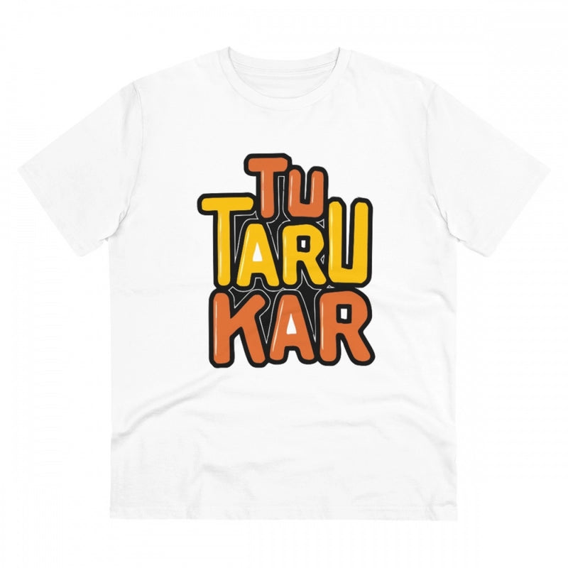 Mayawye Men's PC Cotton Tu Taru Kar Printed T Shirt (Color: White, Thread Count: 180GSM)