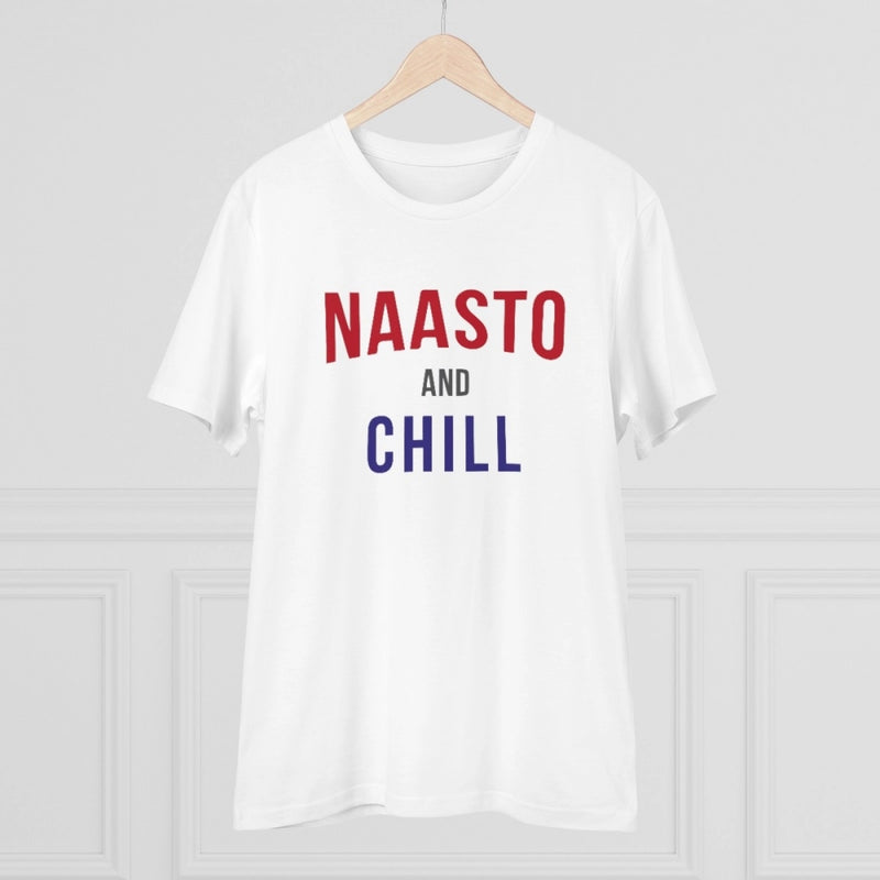 Mayawye Men's PC Cotton Nasto And Chill Printed T Shirt (Color: White, Thread Count: 180GSM)