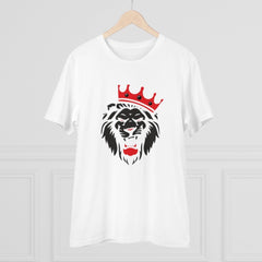 Mayawye Men's PC Cotton Lion Logo Printed T Shirt (Color: White, Thread Count: 180GSM)