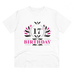 Mayawye Men's PC Cotton 17th Birthday Printed T Shirt (Color: White, Thread Count: 180GSM)