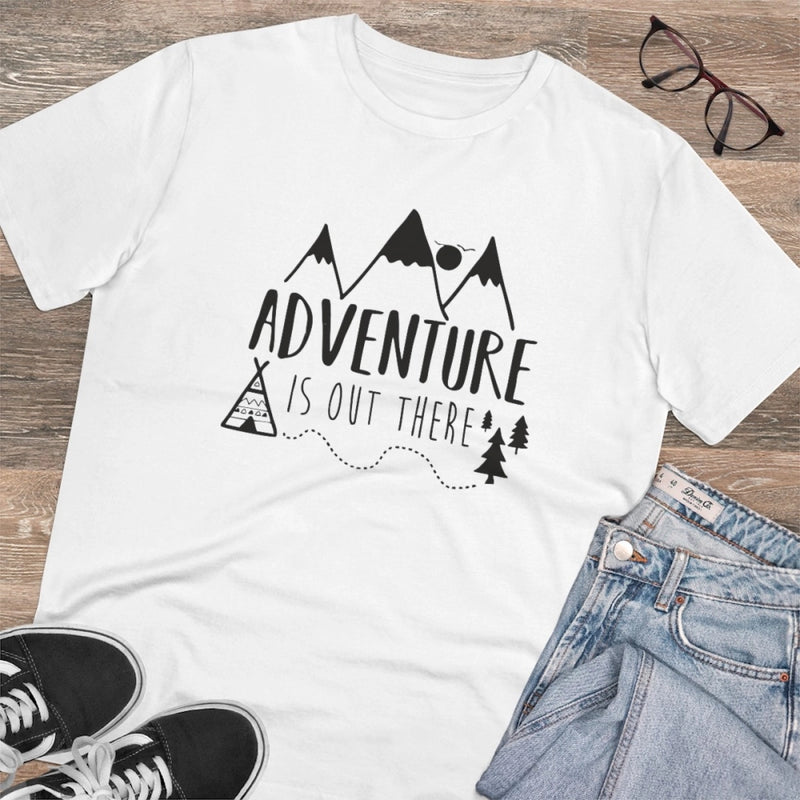 Mayawye Men's PC Cotton Explore The Unseen Printed T Shirt (Color: White, Thread Count: 180GSM)