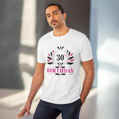 Mayawye Men's PC Cotton 30th Birthday Printed T Shirt (Color: White, Thread Count: 180GSM)