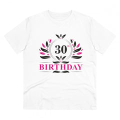 Mayawye Men's PC Cotton 30th Birthday Printed T Shirt (Color: White, Thread Count: 180GSM)