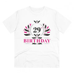 Mayawye Men's PC Cotton 29th Birthday Printed T Shirt (Color: White, Thread Count: 180GSM)