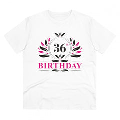 Mayawye Men's PC Cotton 36th Birthday Printed T Shirt (Color: White, Thread Count: 180GSM)