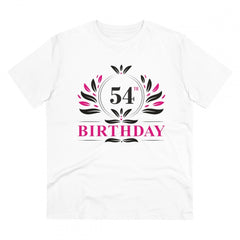 Mayawye Men's PC Cotton 54th Birthday Printed T Shirt (Color: White, Thread Count: 180GSM)