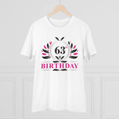 Mayawye Men's PC Cotton 63rd Birthday Printed T Shirt (Color: White, Thread Count: 180GSM)