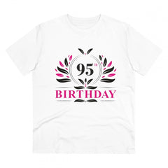 Mayawye Men's PC Cotton 95th Birthday Printed T Shirt (Color: White, Thread Count: 180GSM)