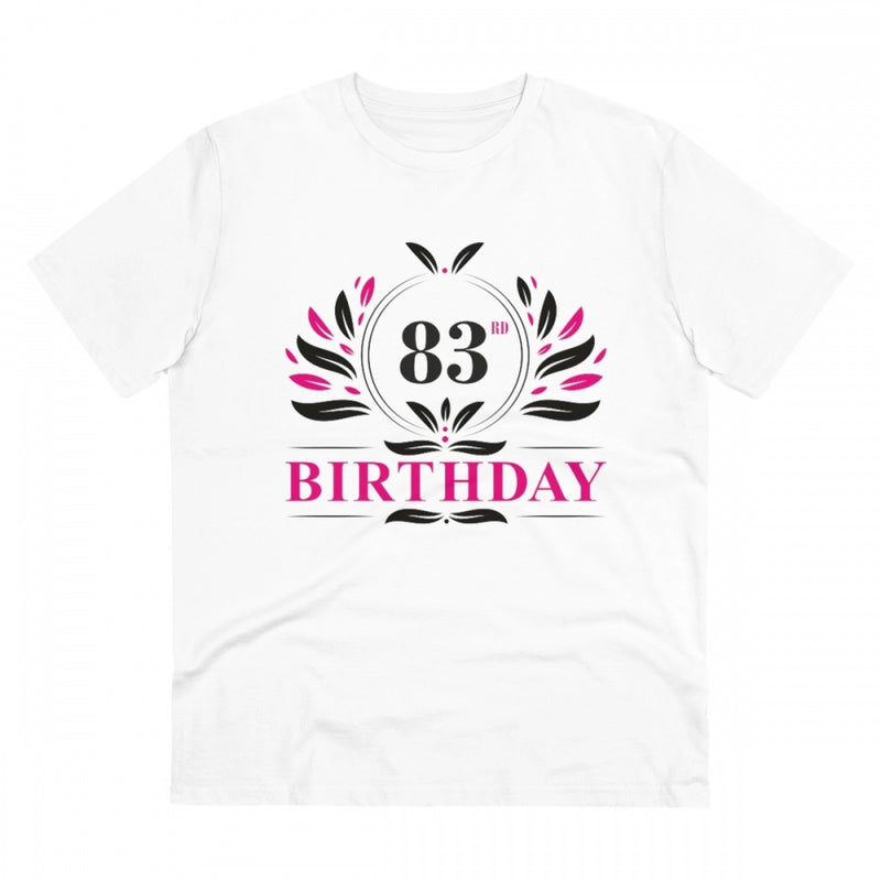 Mayawye Men's PC Cotton 83rd Birthday Printed T Shirt (Color: White, Thread Count: 180GSM)