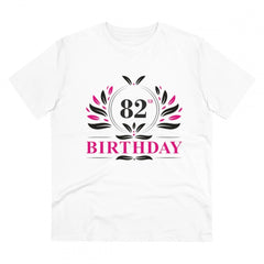 Mayawye Men's PC Cotton 82nd Birthday Printed T Shirt (Color: White, Thread Count: 180GSM)