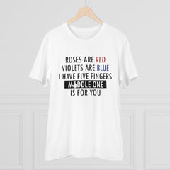 Mayawye Men's PC Cotton Roses Are Red Printed T Shirt (Color: White, Thread Count: 180GSM)