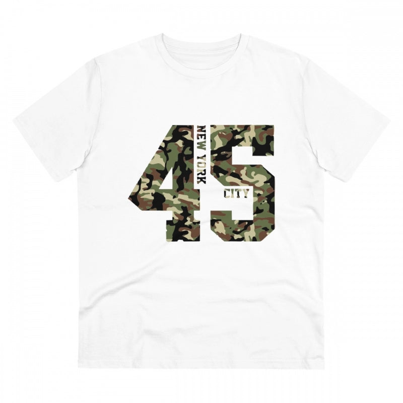 Mayawye Men's PC Cotton New York City Printed T Shirt (Color: White, Thread Count: 180GSM)