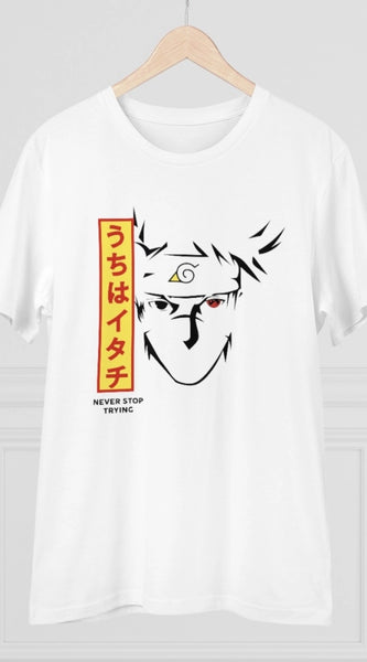 Mayawye Men's PC Cotton Kunffo Printed T Shirt (Color: White, Thread Count: 180GSM)
