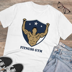 Mayawye Men's PC Cotton Fittnes Gym Printed T Shirt (Color: White, Thread Count: 180GSM)