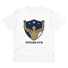 Mayawye Men's PC Cotton Fittnes Gym Printed T Shirt (Color: White, Thread Count: 180GSM)
