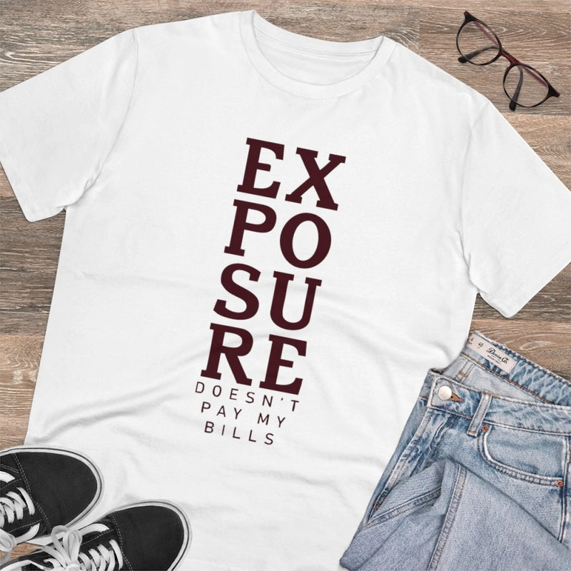 Mayawye Men's PC Cotton Exposure Printed T Shirt (Color: White, Thread Count: 180GSM)