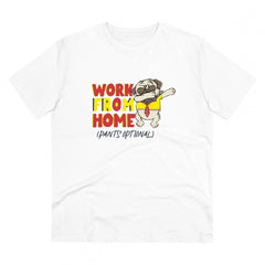Mayawye Men's PC Cotton Work From Home Desing Printed T Shirt (Color: White, Thread Count: 180GSM)