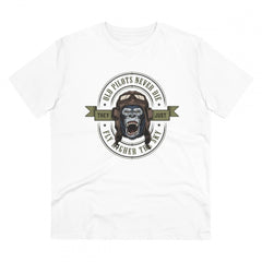Mayawye Men's PC Cotton Gorila Desing Printed T Shirt (Color: White, Thread Count: 180GSM)