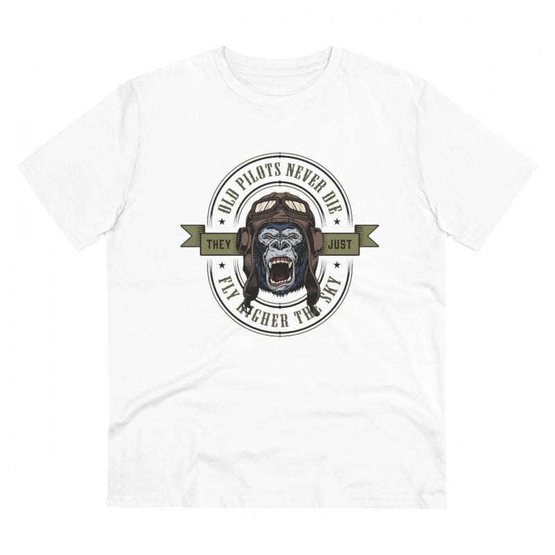 Mayawye Men's PC Cotton Gorila Desing Printed T Shirt (Color: White, Thread Count: 180GSM)
