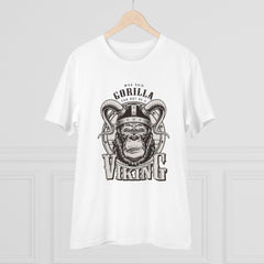 Mayawye Men's PC Cotton Gorila Desing Printed T Shirt (Color: White, Thread Count: 180GSM)