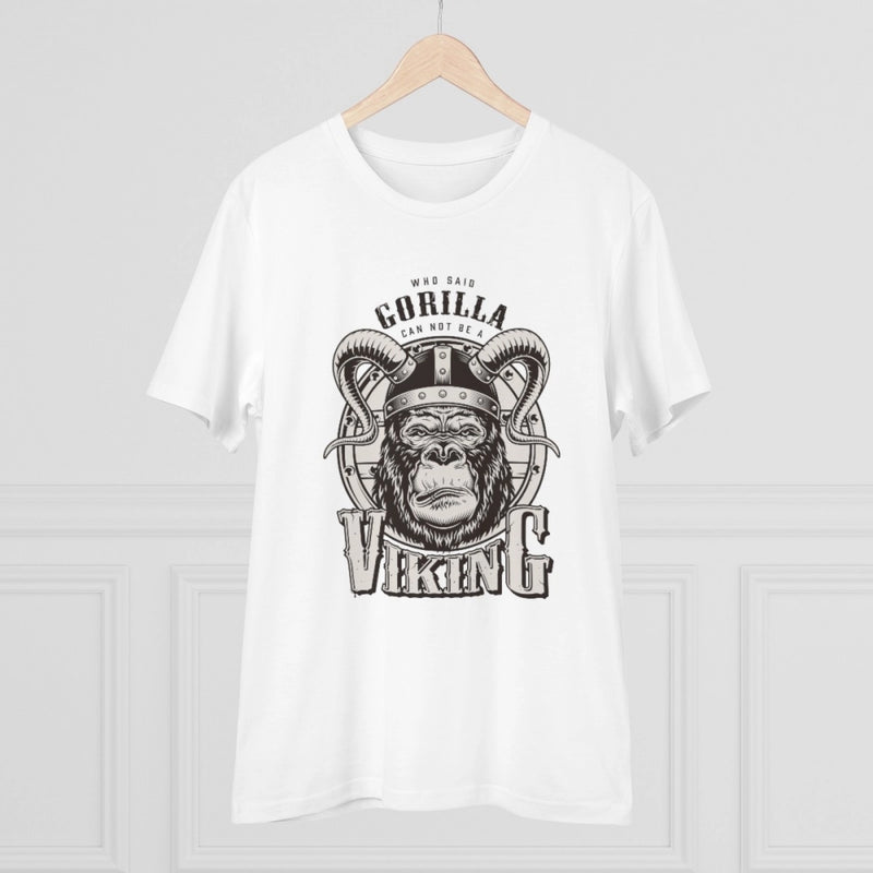 Mayawye Men's PC Cotton Gorila Desing Printed T Shirt (Color: White, Thread Count: 180GSM)