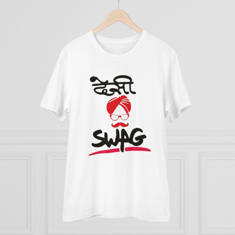 Mayawye Men's PC Cotton Desi Swag Printed T Shirt (Color: White, Thread Count: 180GSM)