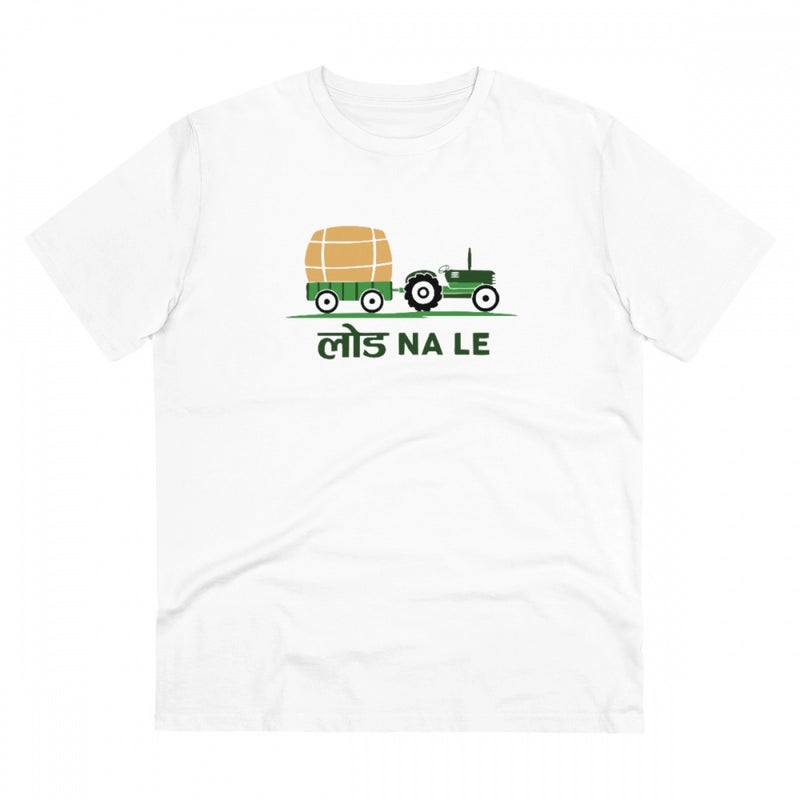 Mayawye Men's PC Cotton Load Na Lee Printed T Shirt (Color: White, Thread Count: 180GSM)
