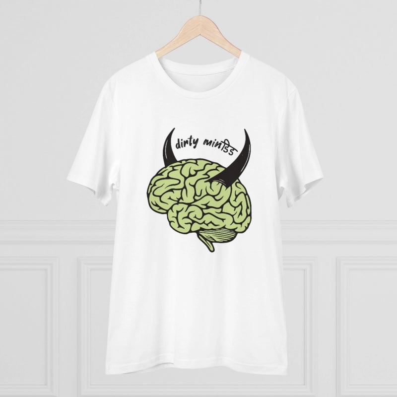 Mayawye Men's PC Cotton Dirty Minddid Printed T Shirt (Color: White, Thread Count: 180GSM)