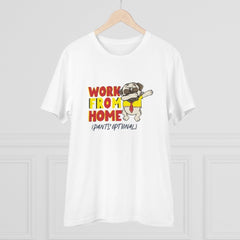Mayawye Men's PC Cotton Work From Home Desing Printed T Shirt (Color: White, Thread Count: 180GSM)