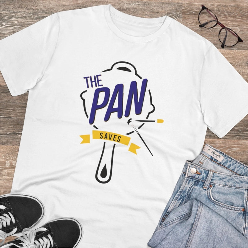 Mayawye Men's PC Cotton The Pan Pubg Printed T Shirt (Color: White, Thread Count: 180GSM)