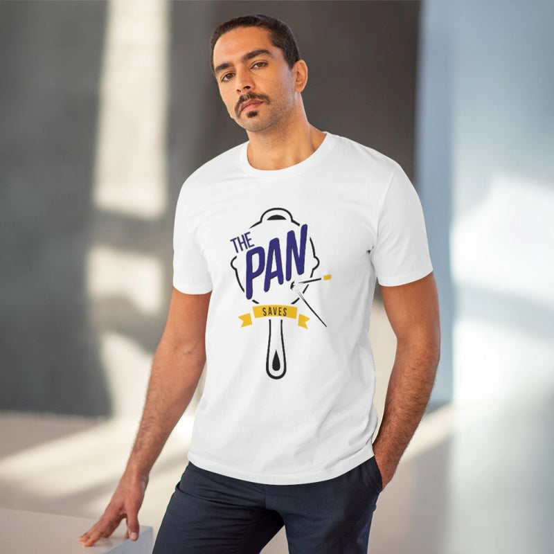 Mayawye Men's PC Cotton The Pan Pubg Printed T Shirt (Color: White, Thread Count: 180GSM)
