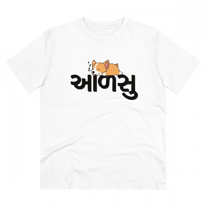 Mayawye Men's PC Cotton Aadsu Printed T Shirt (Color: White, Thread Count: 180GSM)