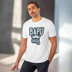 Mayawye Men's PC Cotton Baapu Printed T Shirt (Color: White, Thread Count: 180GSM)