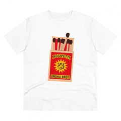 Mayawye Men's PC Cotton Telugu Desing Printed T Shirt (Color: White, Thread Count: 180GSM)