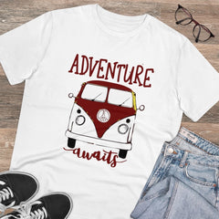 Mayawye Men's PC Cotton Explore The Unseen Printed T Shirt (Color: White, Thread Count: 180GSM)
