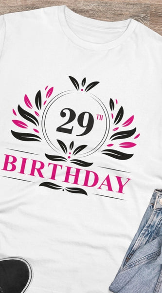 Mayawye Men's PC Cotton 29th Birthday Printed T Shirt (Color: White, Thread Count: 180GSM)