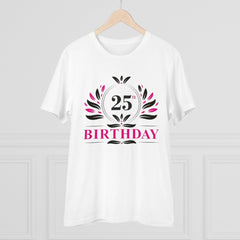 Mayawye Men's PC Cotton 25th Birthday Printed T Shirt (Color: White, Thread Count: 180GSM)