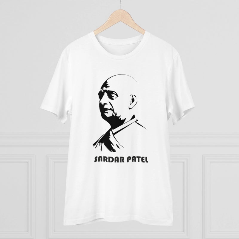 Mayawye Men's PC Cotton Sardar Patel Printed T Shirt (Color: White, Thread Count: 180GSM)