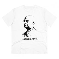 Mayawye Men's PC Cotton Sardar Patel Printed T Shirt (Color: White, Thread Count: 180GSM)