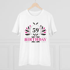 Mayawye Men's PC Cotton 59th Birthday Printed T Shirt (Color: White, Thread Count: 180GSM)