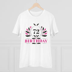 Mayawye Men's PC Cotton 72nd Birthday Printed T Shirt (Color: White, Thread Count: 180GSM)