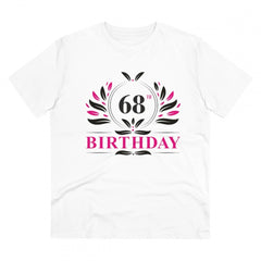 Mayawye Men's PC Cotton 68th Birthday Printed T Shirt (Color: White, Thread Count: 180GSM)