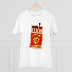 Mayawye Men's PC Cotton Telugu Desing Printed T Shirt (Color: White, Thread Count: 180GSM)