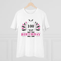 Mayawye Men's PC Cotton 100th Birthday Printed T Shirt (Color: White, Thread Count: 180GSM)
